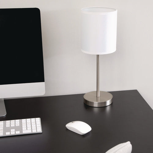 Image of Ledu® Slim Line Lamp Set, Table 12.63" High and Floor 61.5" High, Silver