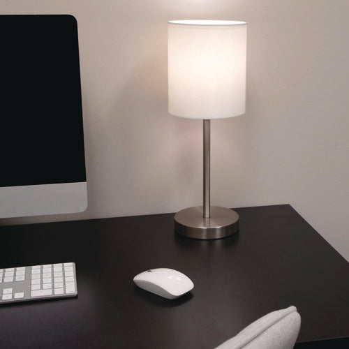 Image of Ledu® Slim Line Lamp Set, Table 12.63" High and Floor 61.5" High, Silver