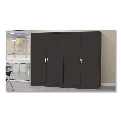 Image of Tennsco Jumbo Combination Steel Storage Cabinet, 48w X 24d X 78h, Black
