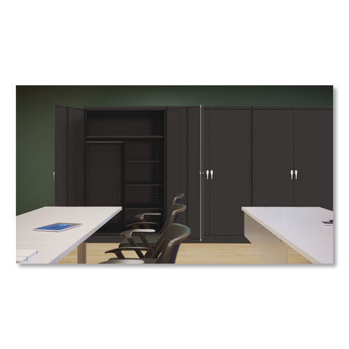Image of Tennsco Jumbo Combination Steel Storage Cabinet, 48w X 24d X 78h, Black