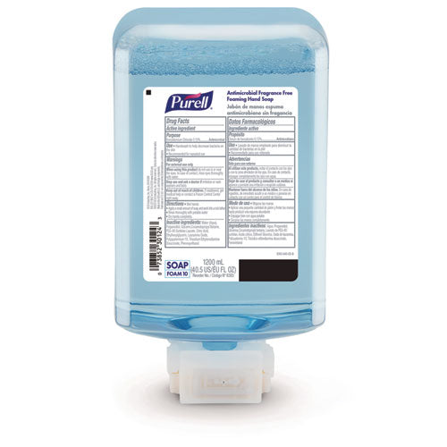Image of PURELL® Antimicrobial Foaming Hand Soap Refill, For ES10 Dispensers, Fragrance-Free, 1,200 mL, 2/Carton