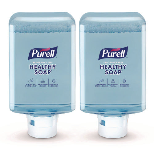 Image of PURELL® HEALTHY SOAP with CLEAN RELEASE Technology Refill, For ES10 Dispensers, Fragrance-Free, 1,200 mL, 2/Carton