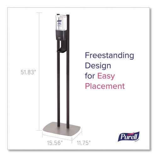 Image of PURELL® ES10 Dispenser Floor Stand with Automatic Hand Sanitizer Dispenser, 15.56 x 11.75 x 51.82, Graphite