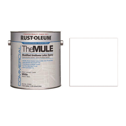Image of Rust-Oleum® Commercial The MULE (Modified Urethane Latex Epoxy), Interior/Exterior, Gloss Glass White, 1 gal Bucket/Pail, 2/Carton