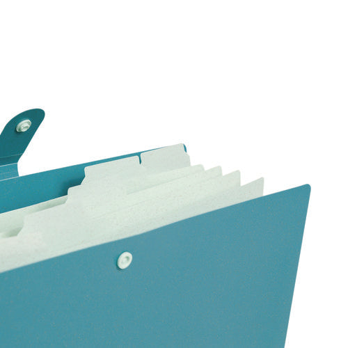 Image of U Brands U-Eco Six-Pocket Expandable Folder, 4.5" Expansion, 6 Sections, Snap Button Closure, 1/6-Cut Tabs, Letter Size, 3/Pack