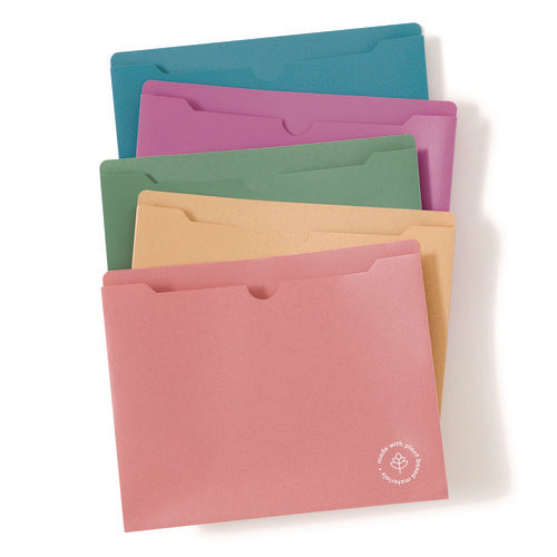 Image of U Brands U-Eco Poly File Jackets, Straight Tab, Letter Size, Assorted, 10/Pack