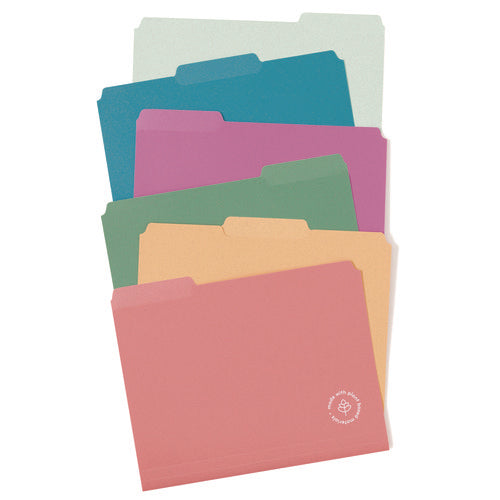 Image of U Brands U-Eco Poly File Folders, 1/3 Cut Tabs: Assorted, Letter Size, 0.5" Expansion, Assorted Colors, 24/Pack
