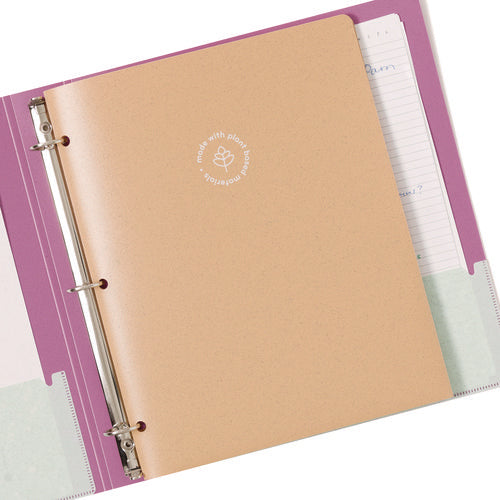 Image of U Brands U-Eco Poly Two-Pocket Folders, Three-Hole Punched, Poly/Wheat Straw, 11 x 8.5, Assorted,12/Pack
