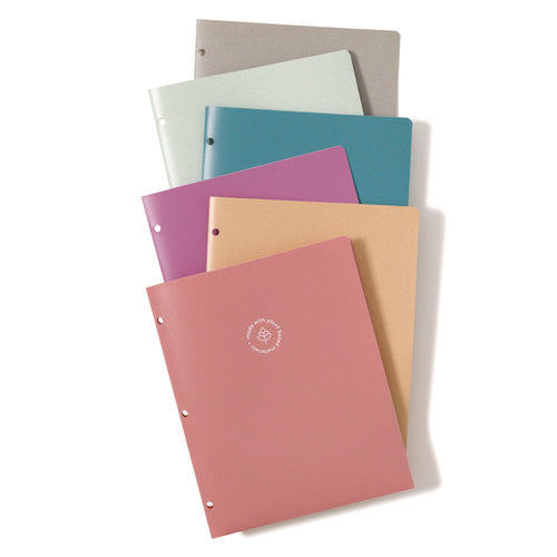 Image of U Brands U-Eco Poly Two-Pocket Folders, Three-Hole Punched, Poly/Wheat Straw, 11 x 8.5, Assorted,12/Pack