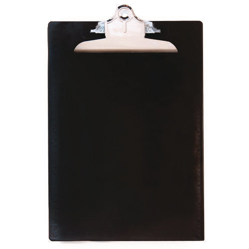 Image of Saunders Recycled Plastic Clipboard with Ruler Edge, 1" Clip Capacity, Holds 8.5 x 11 Sheets, Black