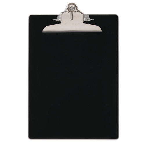 Image of Saunders Recycled Plastic Clipboard with Ruler Edge, 1" Clip Capacity, Holds 8.5 x 11 Sheets, Black