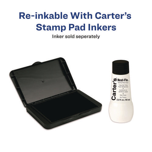 Image of Carter's Pre-Inked Felt Stamp Pad, 6.25" x 3.25", Black