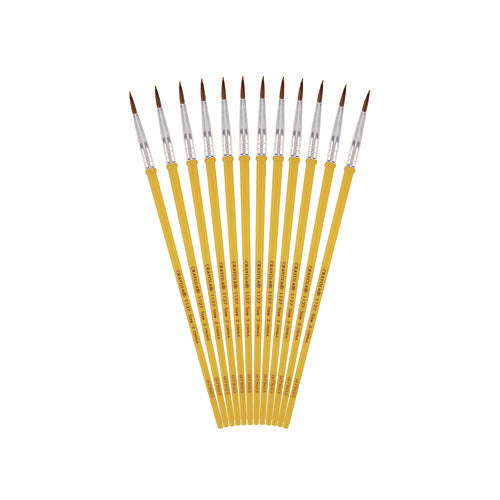 Image of Crayola® Watercolor Brush Set, Size 2, Camel-Hair Blend, Round Profile, 3/pack