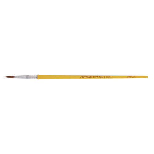 Image of Crayola® Watercolor Brush Set, Size 2, Camel-Hair Blend, Round Profile, 3/pack