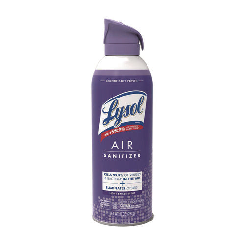 Image of LYSOL® Brand Air Sanitizer Spray, Light Breeze Scent, 10 oz Aerosol Can, 6/Carton