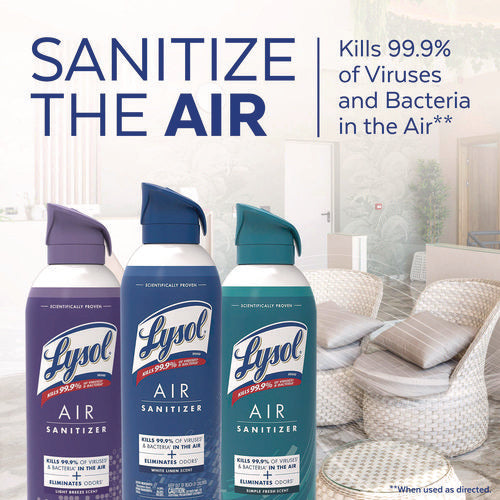 Image of LYSOL® Brand Air Sanitizer Spray, Light Breeze Scent, 10 oz Aerosol Can, 6/Carton
