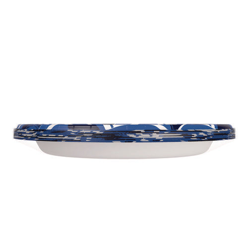 Image of Dixie® Heavy Duty Disposable Dinnerware, Large Plate, Paper, 11.5" dia, Floral, Blue/Yellow/White, 12/Pack