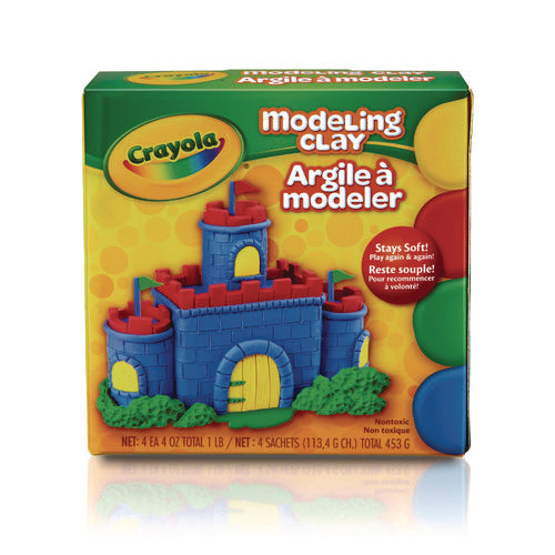 Image of Crayola® Modeling Clay Assortment, 4 oz of Each Color Blue/Green/Red/Yellow, 1 lb