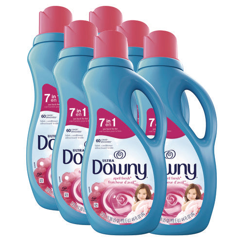 Image of Downy® Liquid Fabric Softener, April Fresh, 44 oz Bottle, 6/Carton