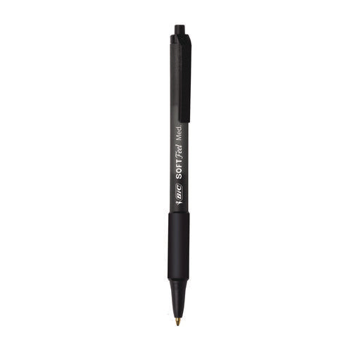 Image of BIC® Soft Feel Ballpoint Pen Value Pack, Retractable, Medium 1 Mm, Black Ink, Black Barrel, 36/pack