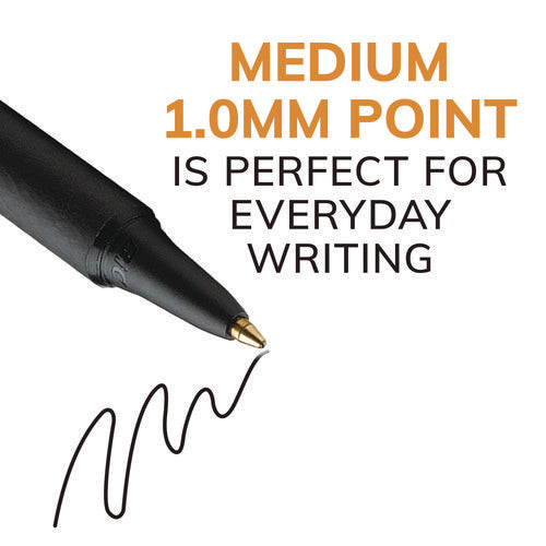 Image of BIC® Soft Feel Ballpoint Pen Value Pack, Retractable, Medium 1 Mm, Black Ink, Black Barrel, 36/pack