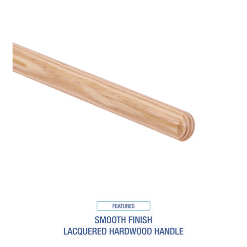 Image of Boardwalk® Tapered End Broom Handle, Lacquered Hardwood, 1.13" dia x 54", Natural