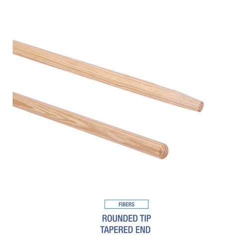 Image of Boardwalk® Tapered End Broom Handle, Lacquered Hardwood, 1.13" dia x 54", Natural