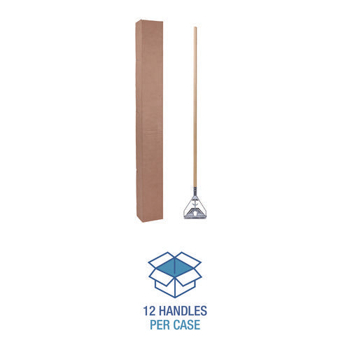 Image of Boardwalk® Quick Change Metal Head Mop Handle for No. 20 and Up Heads, 62" Wood Handle