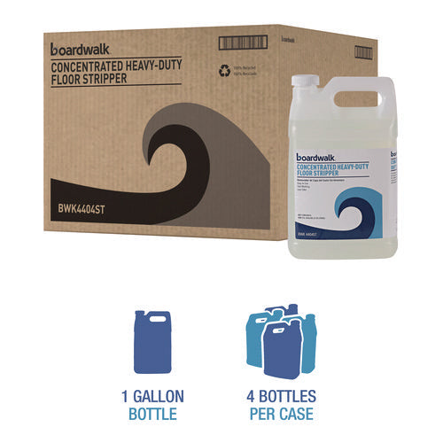 Image of Boardwalk® Concentrated Heavy-Duty Floor Stripper, Unscented, 1 gal Bottle, 4/Carton
