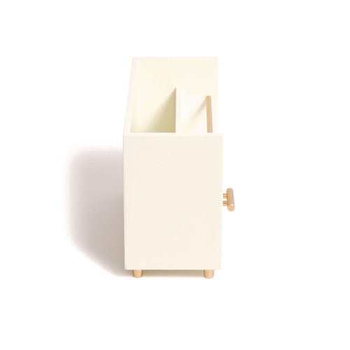 Image of U Brands Juliet Desk Organizer, 3 Compartments, 1 Drawer, 9.5" x 4.2" x 4.9", White/Gold, Wood/Metal