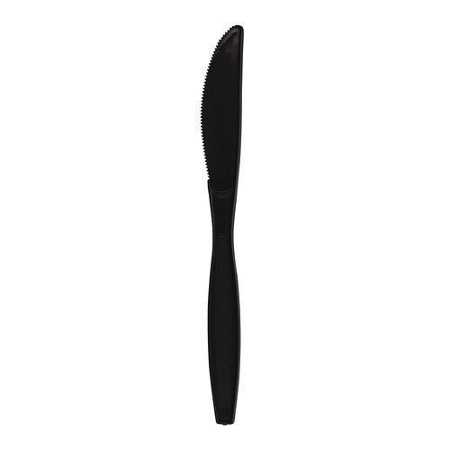 Image of Boardwalk® Heavyweight Polypropylene Cutlery, Knife, Plastic, Black, 1,000/Carton