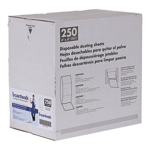 Image of Boardwalk® Trapeze Disposable Dusting Sheets, 8" X 125 Ft, White, 250 Sheets/roll,