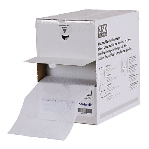 Image of Boardwalk® Trapeze Disposable Dusting Sheets, 8" X 125 Ft, White, 250 Sheets/roll,