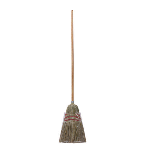 Image of Boardwalk® Corn/fiber Brooms, Corn/yucca Bristles, 53.5" Overall Length, Natural, 6/carton