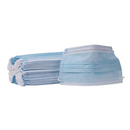 Image of Boardwalk® Three-Ply General Use Face Mask, Blue, 50/box, 40 Boxes/carton