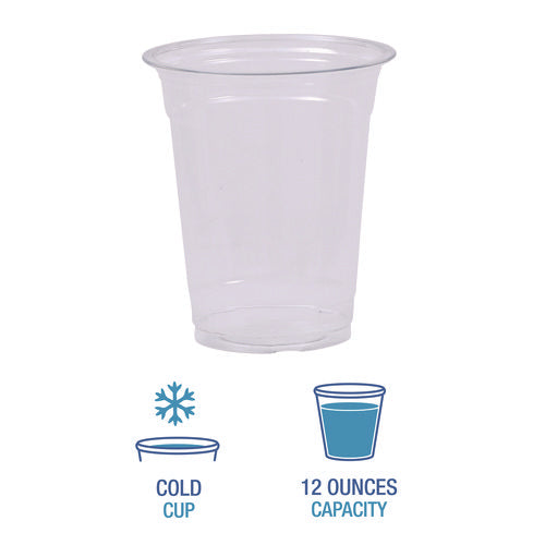 Image of Boardwalk® Clear Plastic Cold Cups, 12 oz, 50/Sleeve, 20 Sleeves/Carton