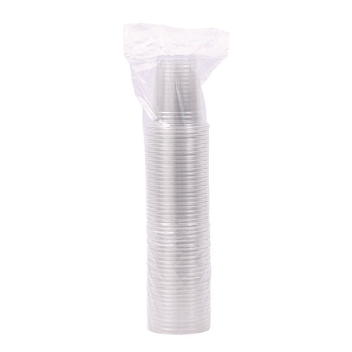 Image of Boardwalk® Clear Plastic Cold Cups, 12 oz, 50/Sleeve, 20 Sleeves/Carton