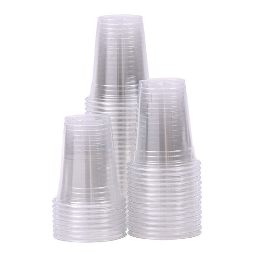 Image of Boardwalk® Clear Plastic Cold Cups, 12 oz, 50/Sleeve, 20 Sleeves/Carton