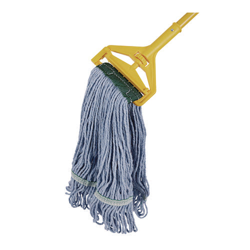 Image of Boardwalk® Cleaning Kit, Medium Blue Cotton/rayon/synthetic Head, 60" Natural/yellow Wood/metal Handle