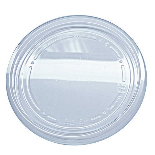 Image of Fabri-Kal® Recycleware Round Deli Container Lids, Flat Plug Fit, Clear, Plastic, 500/Carton
