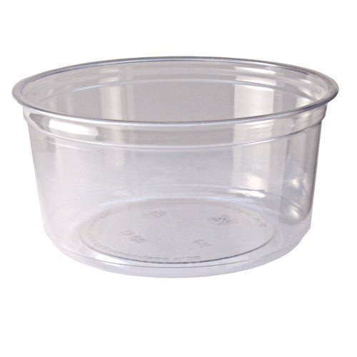 Image of Fabri-Kal® Recycleware Round Deli Container, 12 oz, 4.6" Diameter x 2.3" h, Clear, Plastic, 500/Carton