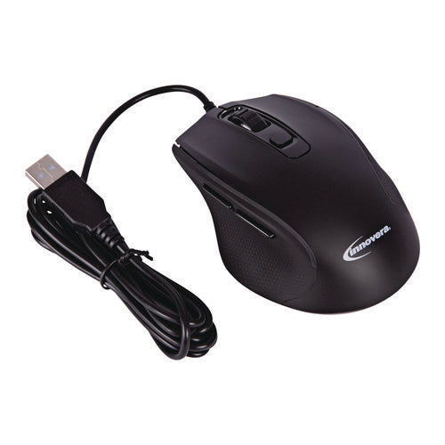 Image of Innovera® Full-Size Wired Optical Mouse, Usb 2.0, Right Hand Use, Black