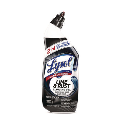 Image of LYSOL® Brand Disinfectant Toilet Bowl Cleaner w/Lime/Rust Remover, Atlantic Fresh, 24 oz, 9/Carton