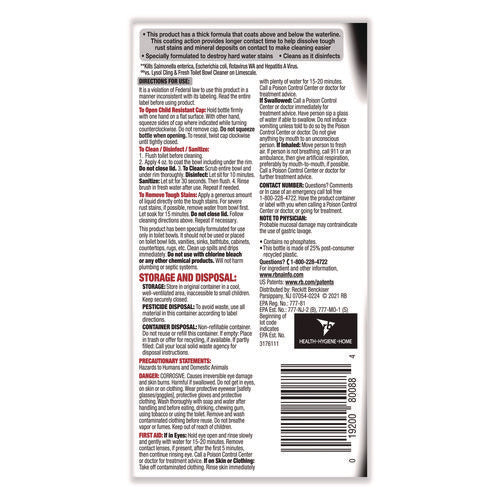 Image of LYSOL® Brand Disinfectant Toilet Bowl Cleaner w/Lime/Rust Remover, Atlantic Fresh, 24 oz