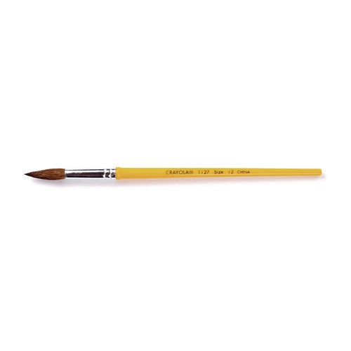 Image of Crayola® Watercolor Brush Set, Size 12, Camel-Hair Blend, Round Profile, 3/pack