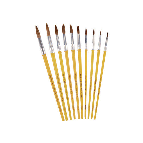 Image of Crayola® Watercolor Brush Set, Size 12, Camel-Hair Blend, Round Profile, 3/pack