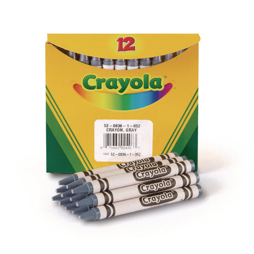 Image of Crayola® Bulkl Crayons, Gray, 12/box