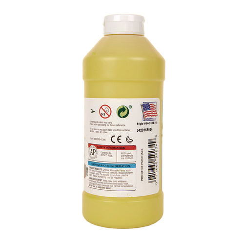 Image of Crayola® Washable Paint, Yellow, 16 Oz Bottle