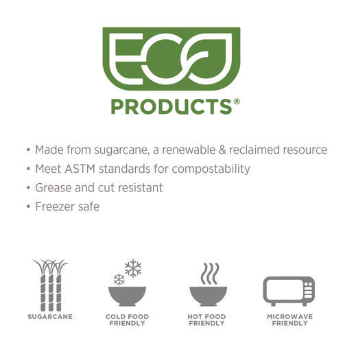Image of Eco-Products® Vanguard Sugarcane Portion Cup Lid, Fits 2 oz Portion Cups, White, 2,500/Carton