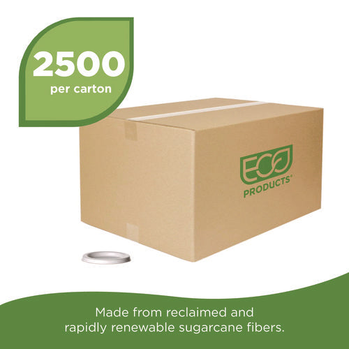 Image of Eco-Products® Vanguard Sugarcane Portion Cup Lid, Fits 2 oz Portion Cups, White, 2,500/Carton